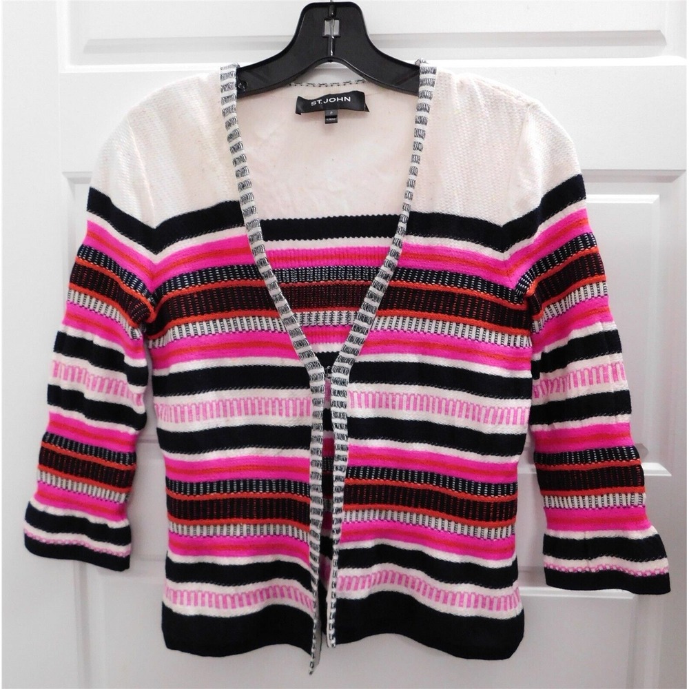 St John Multi Striped‎ Knit Sweater sz P